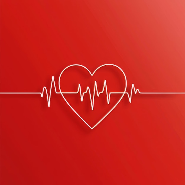 Photo health and heartbeat are symbolized by a heart with an ecg waveform