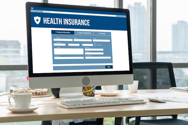 Health insurance web site modish registration system