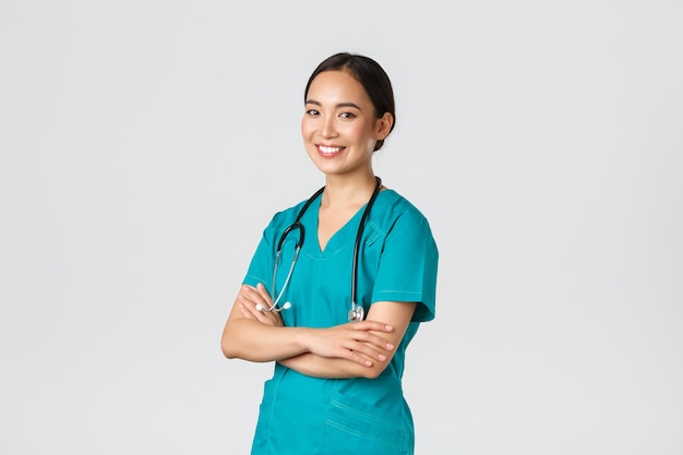 Healthcare Asian female posing