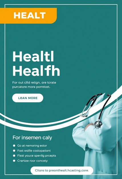 Healthcare banner or square flyer with doctor theme for social media post template