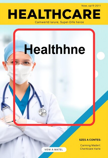 Healthcare banner or square flyer with doctor theme for social media post template