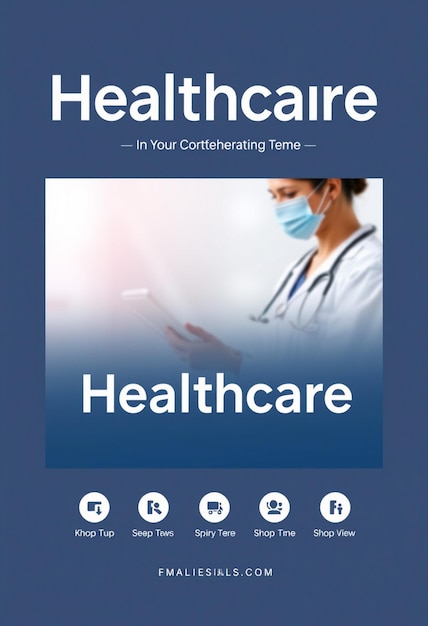 Healthcare banner or square flyer with doctor theme for social media post template