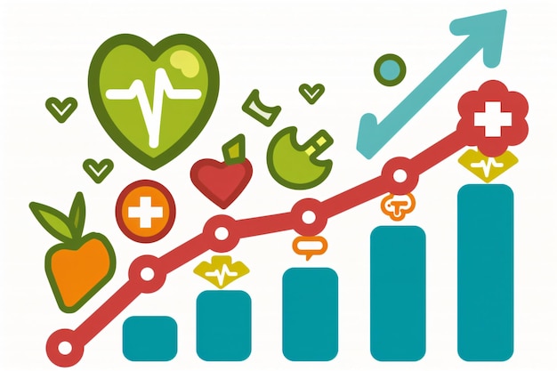 Photo healthcare costs increasing showing growth in medical expenses with upward arrow