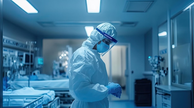 Photo healthcare worker in protective gear