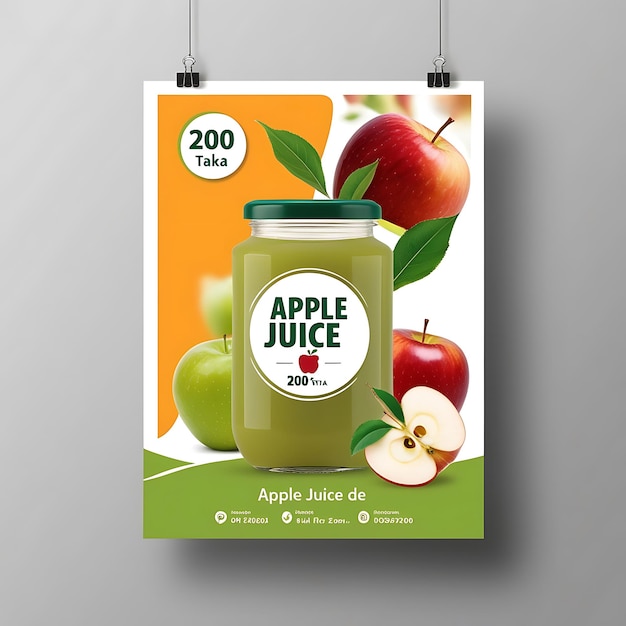 Healthy Apple and Banana Juice Promotional Banner