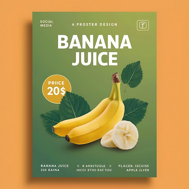 Healthy Apple and Banana Juice Promotional Banner