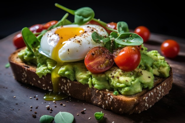 Healthy Avocado toast board breakfast Cheese energy Generate ai