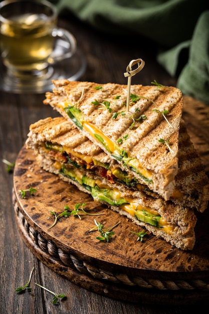 Healthy avocado toasts for lunch