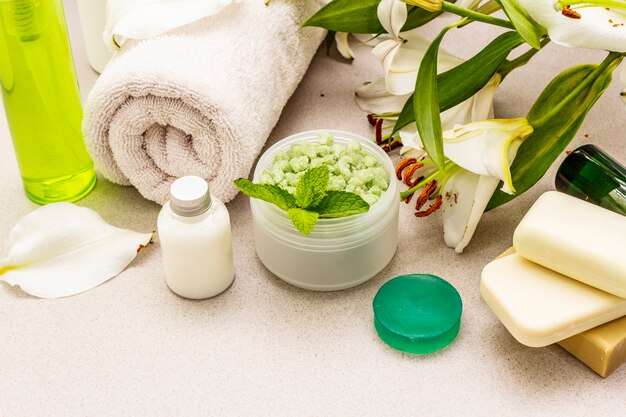 Healthy and beauty spa flower concept