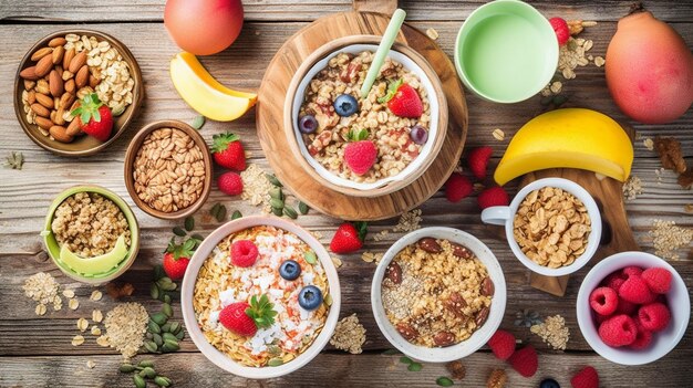 Healthy breakfast background