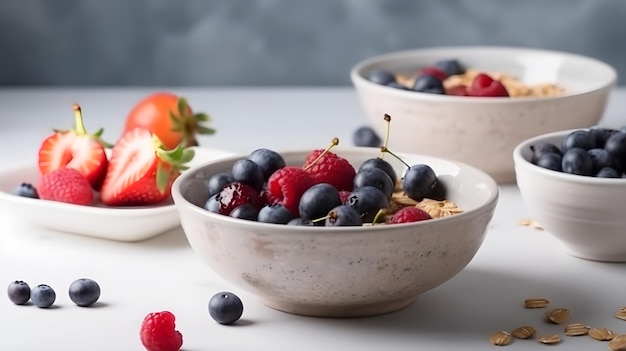 Healthy breakfast bowl with fruit