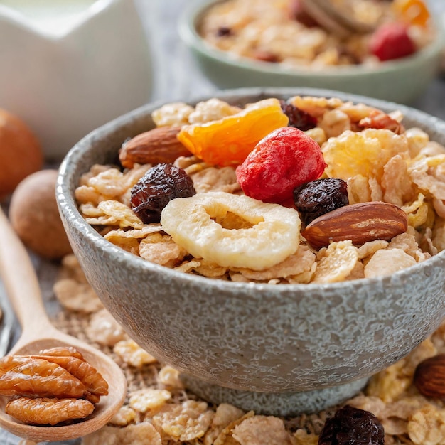 Healthy breakfast cereal nutrition Healthly food oatmeal porridge with fruit