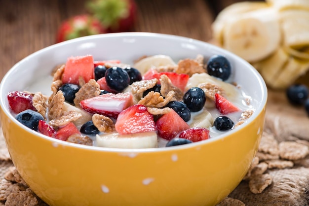 Healthy Breakfast Cornflakes with Fruits