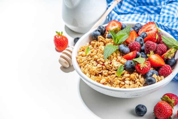 Healthy breakfast granola with berry