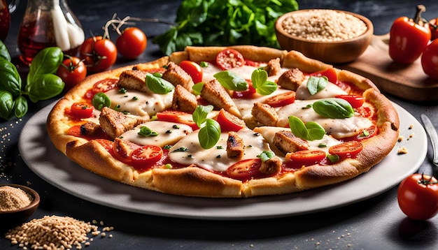 Healthy Chicken Pizza with Whole Wheat