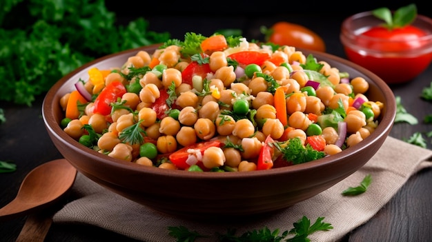 Healthy Chickpea Salad Generative AI illustrator