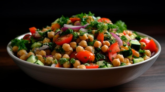 Healthy Chickpea Salad Generative AI illustrator