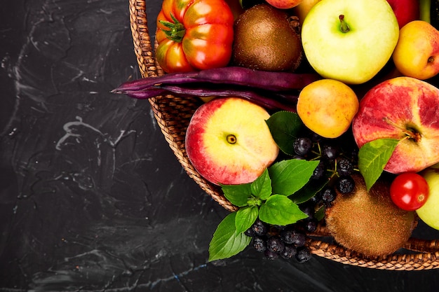 Healthy colorful food selection