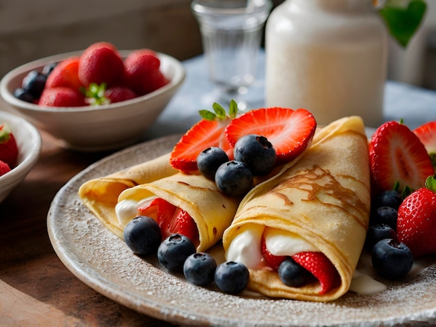 Healthy Crepes Options with fresh berries