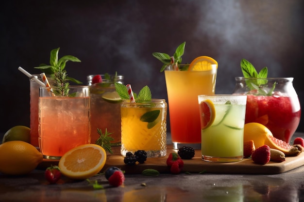 Healthy drinks and cocktails AI Generated