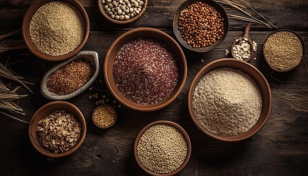 Healthy eating Quinoa barley and wheat bowl generated by AI