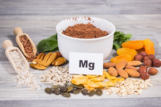 Healthy food as source natural magnesium fiber and other vitamins and minerals