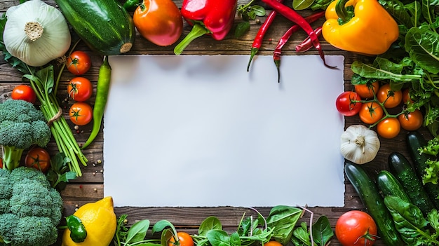 Healthy food backdrop and Copy space studio photography of white paper