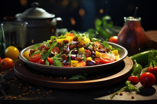 Healthy food photography in vegetarian and vegan dishes