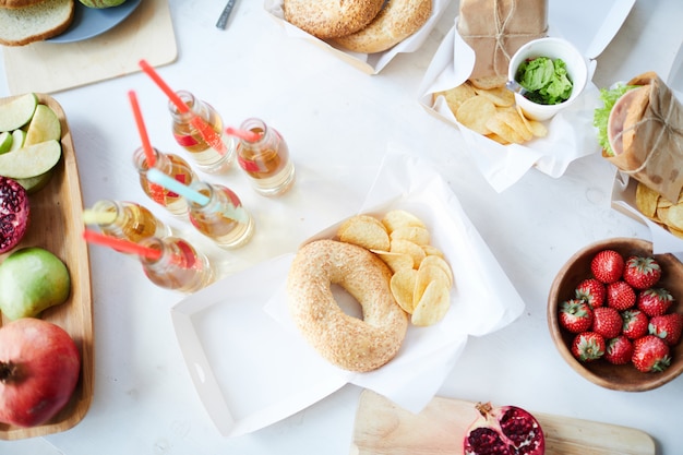 Healthy Food on Picnic Table