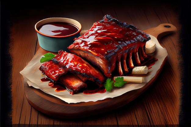 Healthy and fresh Barbecue Ribs food