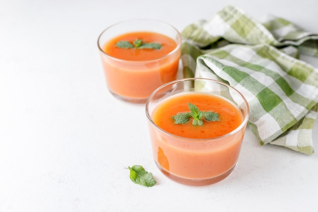 Healthy and fresh typical spanish gazpacho