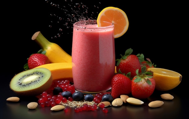 Healthy Fruit Smoothie Fresh and Nutritious Juice Generative AI