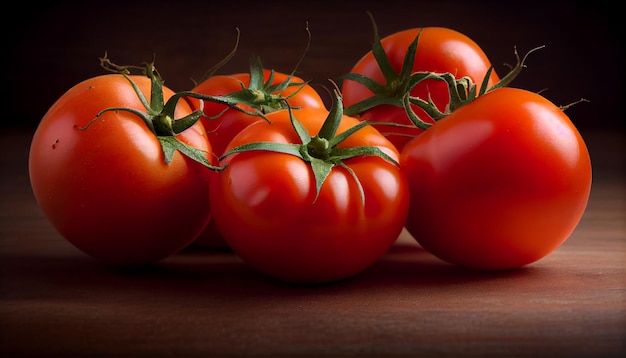 Healthy gourmet salad with ripe cherry tomatoes generated by AI