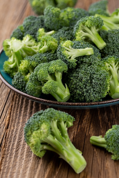 Healthy Green Organic Raw Broccoli Florets Ready for Cooking