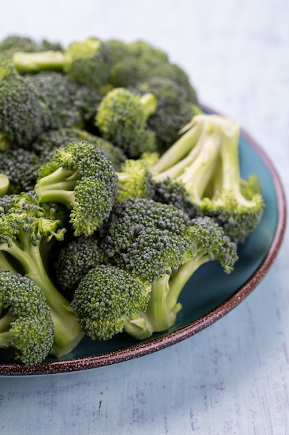 Healthy Green Organic Raw Broccoli Florets Ready for Cooking