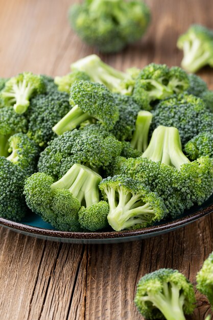 Healthy Green Organic Raw Broccoli Florets Ready for Cooking