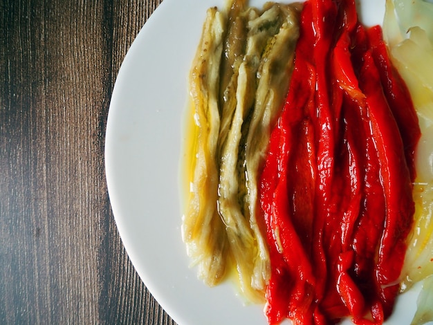 Healthy grilled vegetables dish called Escalivada