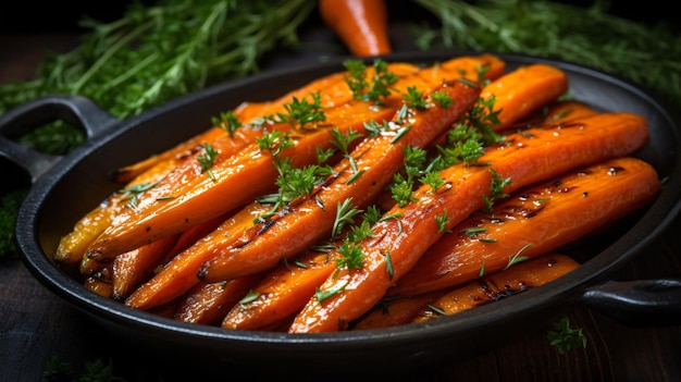 Healthy homemade roasted carrots