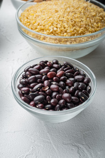 Healthy ingredients on wooden background