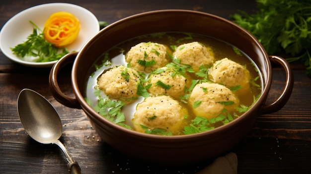 Healthy jewish matzo ball soup