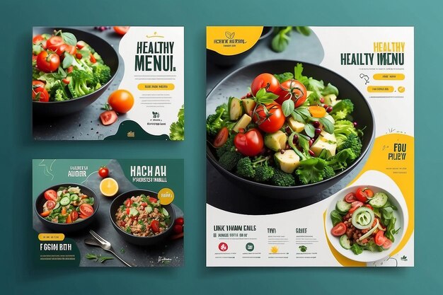 Photo healthy menu promotion social media instagram post banner template