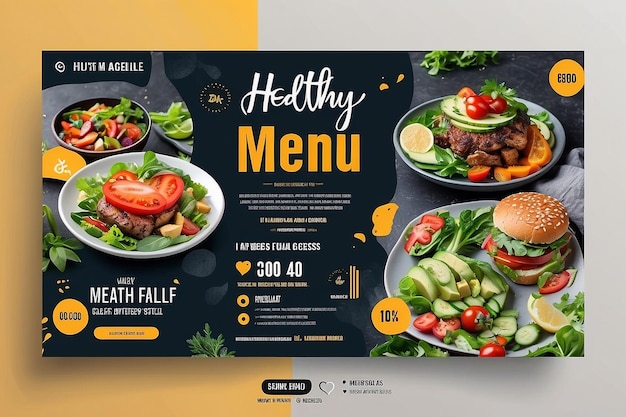 Photo healthy menu promotion social media instagram post banner template