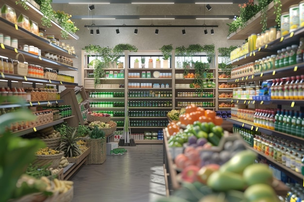 Healthy Organic Food and Bio Store Interior Design