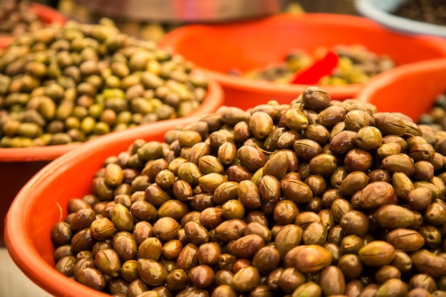 Healthy Organic Vegetable Olive Sale in Turkey Traditional Bazaar Photo