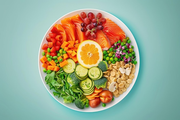 Healthy Plate Graphic Showing Portion Sizes for Balanced Meals