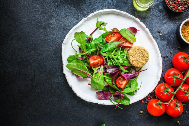 Healthy quinoa salad leaves mix