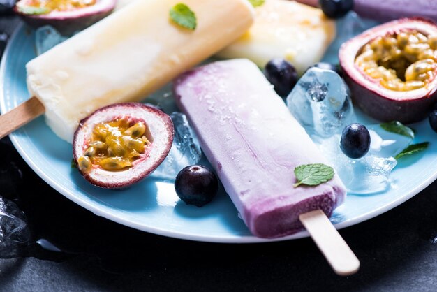 Healthy refreshing snack fruity popsicle