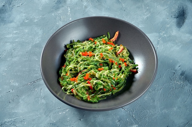 Healthy seaweed salad with peanut sauce