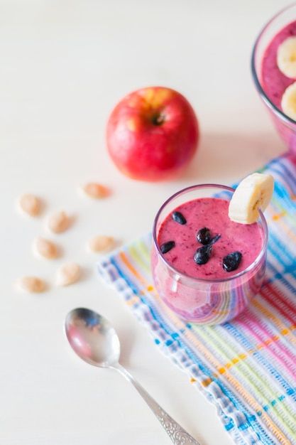 Healthy smoothie with honeysuckle