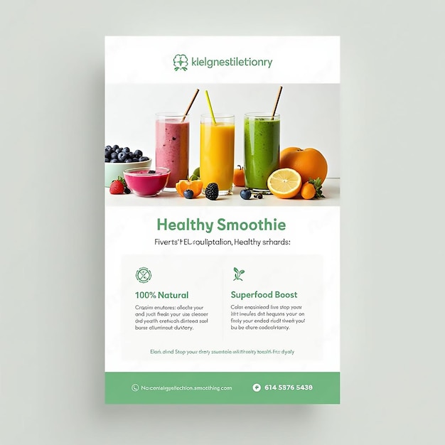 Healthy Smoothy Bar Flyer mockup design